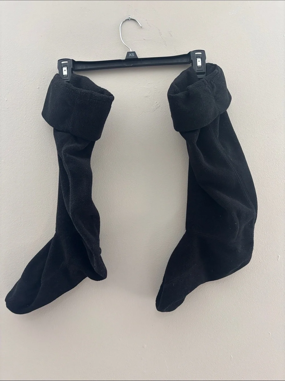 Hunter Black Women’s Fleece Rain Boot Sock Liners, size ML